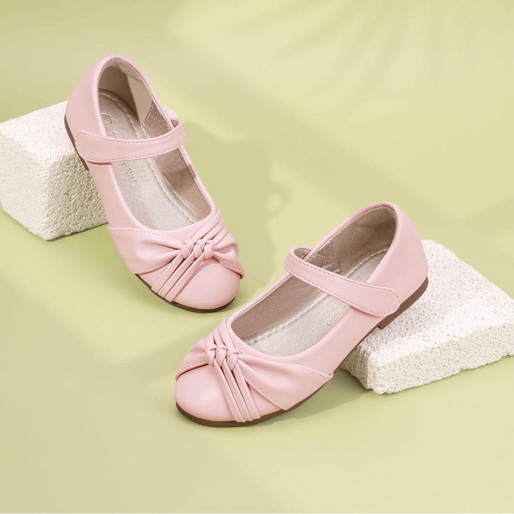 PandaNinjia | Pink Twist Toe Velcro Strap Dress Shoes | Size 8